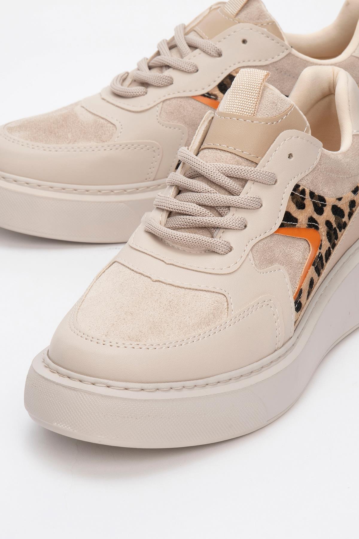 Ida - Beige Platform Sneakers by Prologue Shoes - Bare Fashion