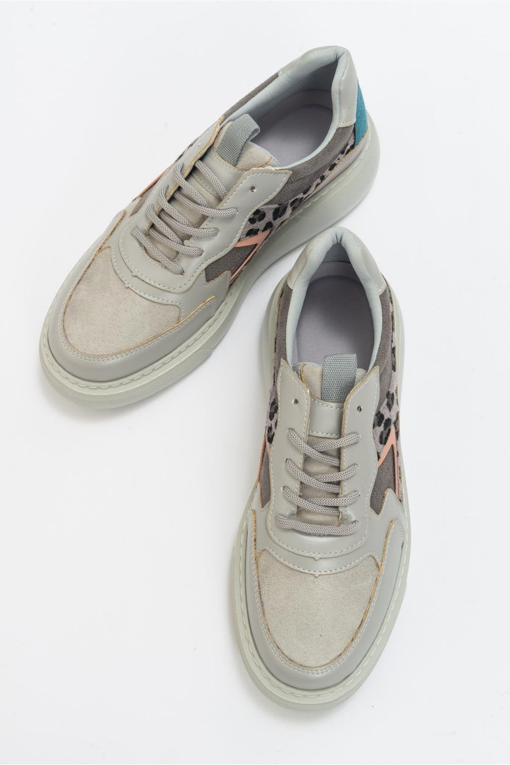 Ida - Grey Platform Sneakers by Prologue Shoes - Bare Fashion