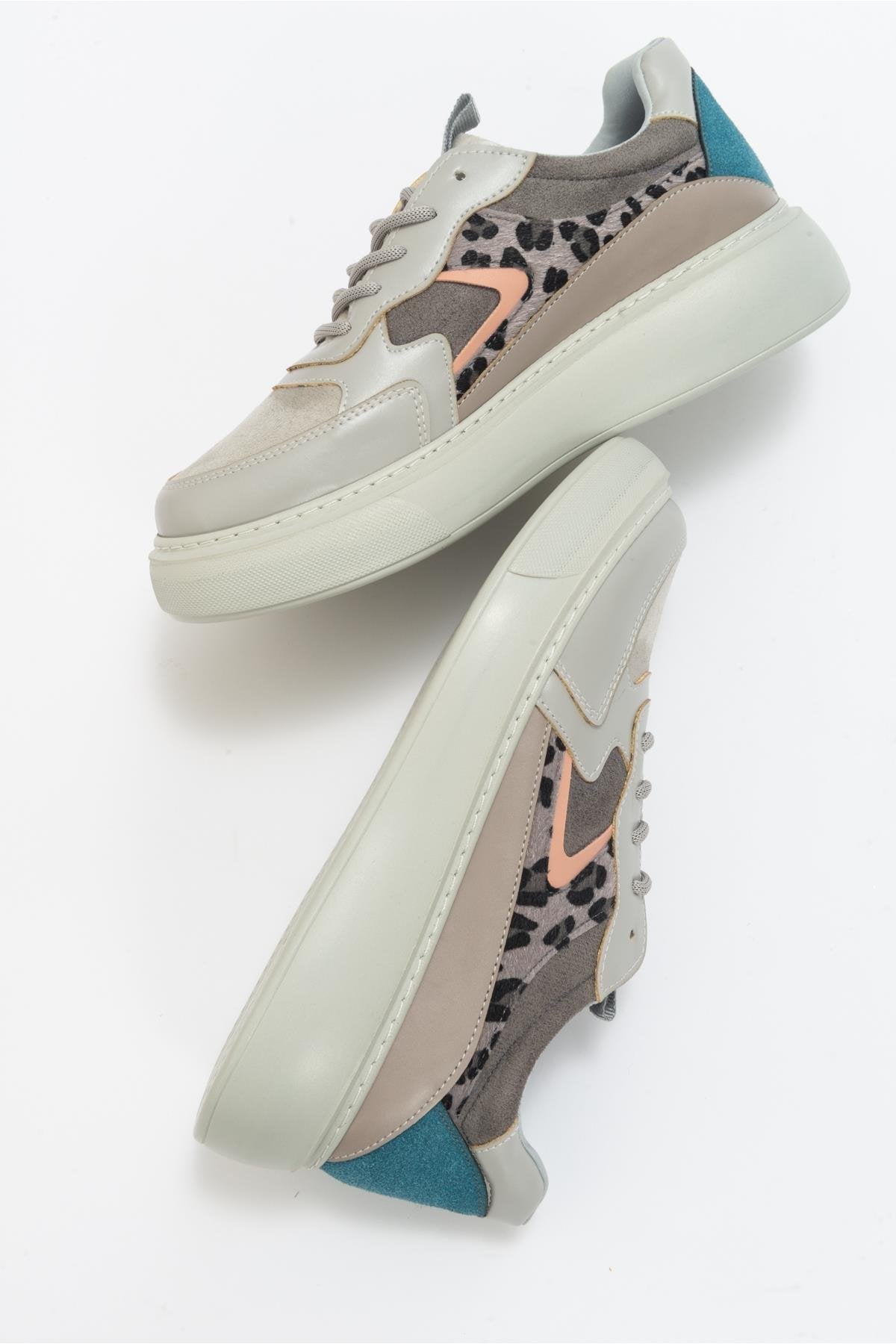 Ida - Grey Platform Sneakers by Prologue Shoes - Bare Fashion