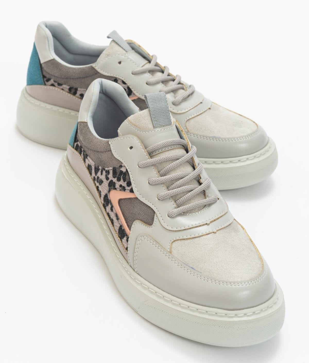 Ida - Grey Platform Sneakers by Prologue Shoes - Bare Fashion