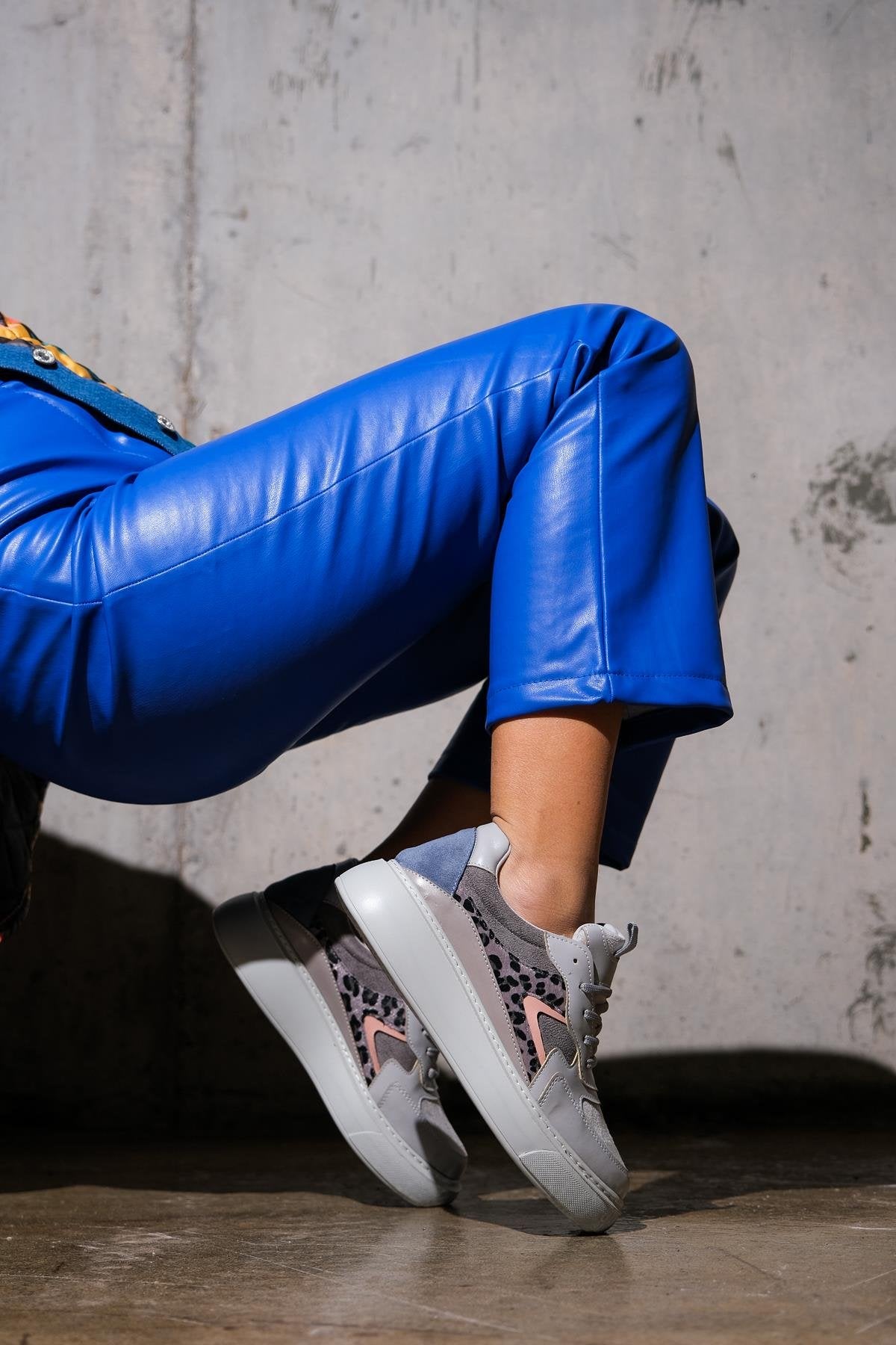 Ida - Grey Platform Sneakers by Prologue Shoes - Bare Fashion