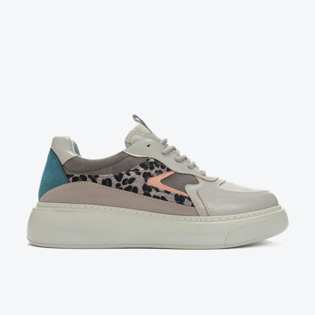 Ida - Grey Platform Sneakers by Prologue Shoes - Bare Fashion