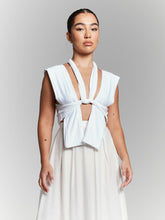 Load image into Gallery viewer, Isla Recycled Ivory Multiway Wrap Tie Top by InFlair - Bare Fashion
