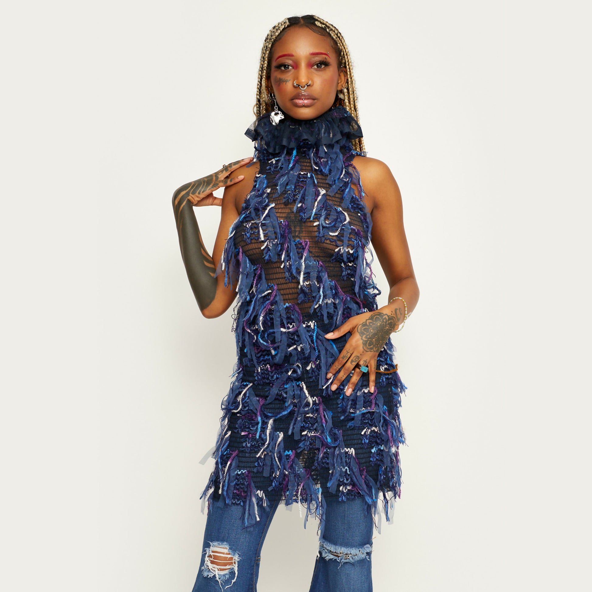 Goddess Summer Dress Denim Blue by Sarah Regensburger - Bare Fashion