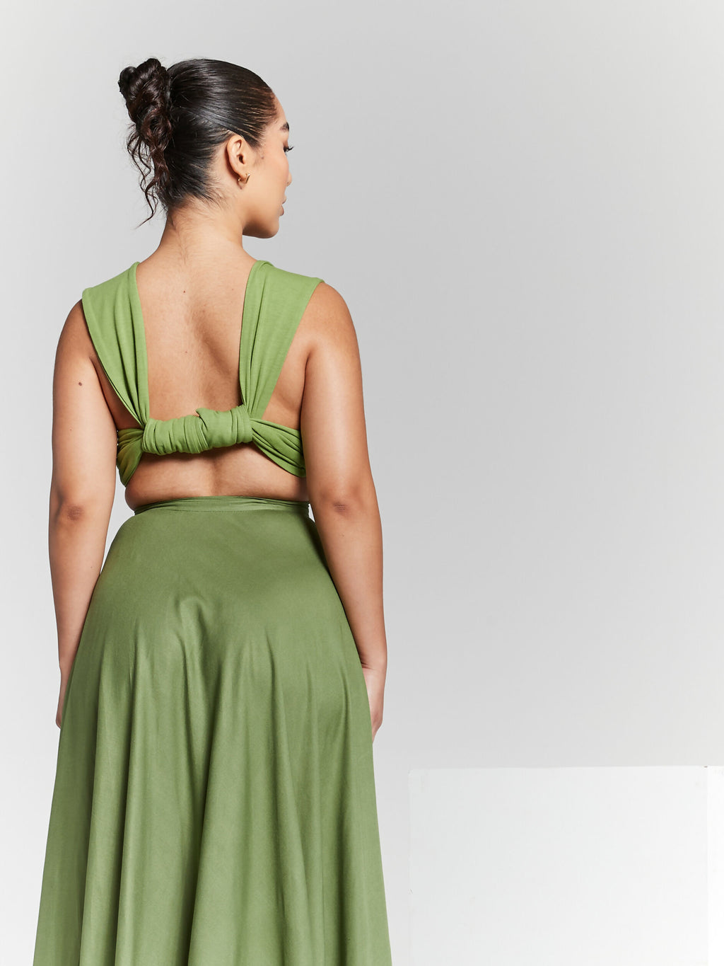 Isla Olive Green Multiway Wrap Tie Top by InFlair - Bare Fashion