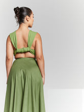 Load image into Gallery viewer, Isla Olive Green Multiway Wrap Tie Top by InFlair - Bare Fashion
