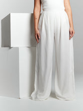 Load image into Gallery viewer, Ivory Pleated Wide Leg Trouser by InFlair - Bare Fashion
