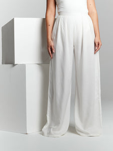 Ivory Pleated Wide Leg Trouser by InFlair - Bare Fashion