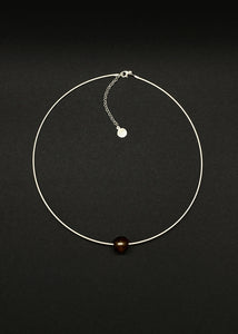 Lana Small Bead Cable Necklace - Black Wood by Silverwood® jewellery - Bare Fashion