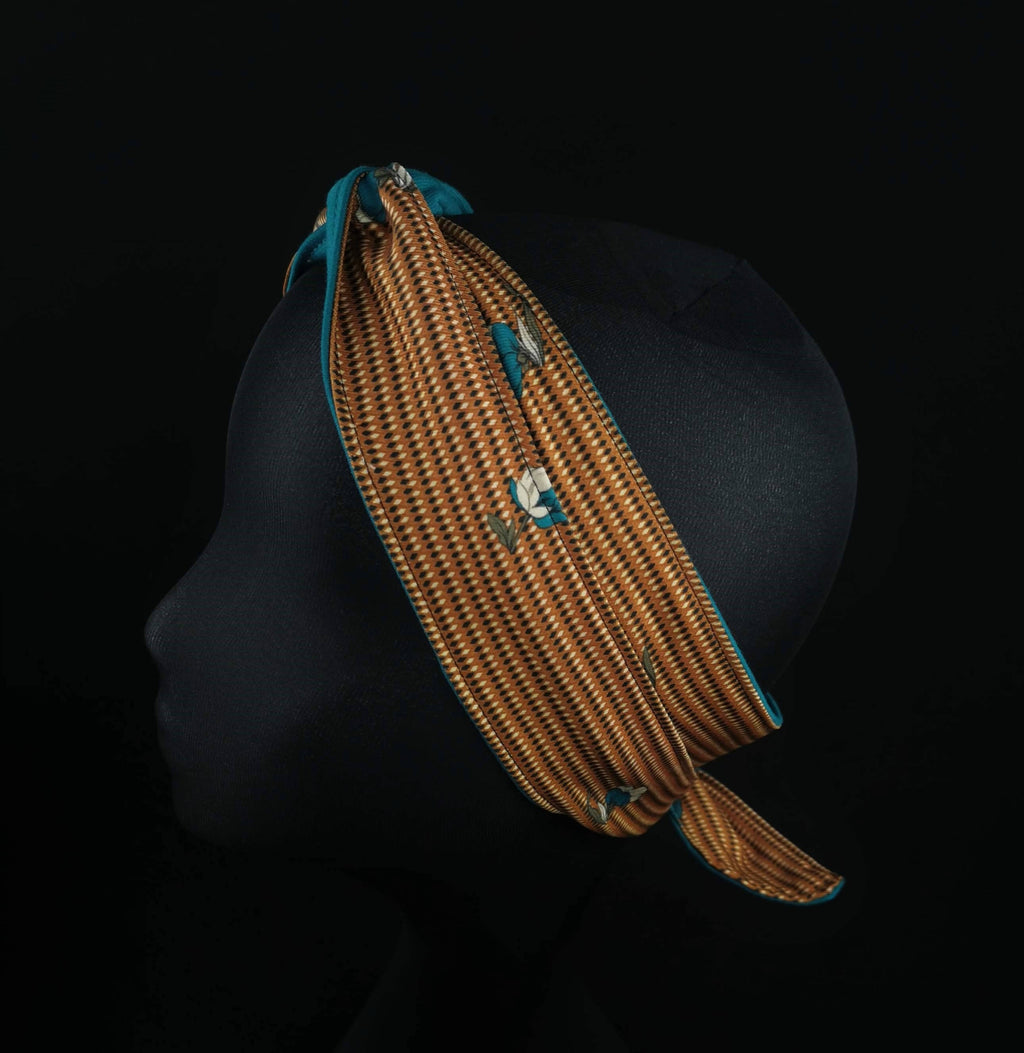 Geometric Print Head Scarf in Jersey and Viscose by JCN Fascinators - Bare Fashion