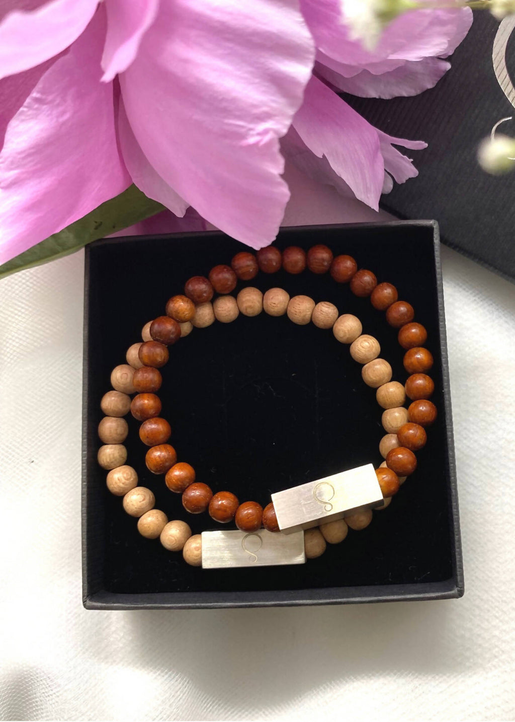 Brier Silver Block and Red Bead Unisex Bracelet by Silverwood® jewellery - Bare Fashion