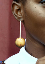 Load image into Gallery viewer, Gaia Bead and Silver Tube Earrings - Light Wood by Silverwood® jewellery - Bare Fashion
