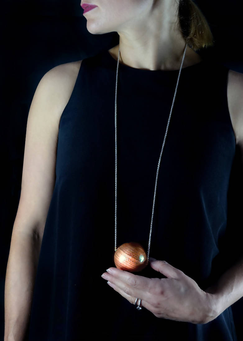 Gaia Giant Bead Long Necklace - Light Wood by Silverwood® jewellery - Bare Fashion