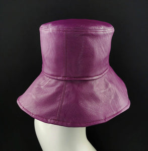 Bucket Hat in Magenta Vegan Leather by JCN Fascinators - Bare Fashion