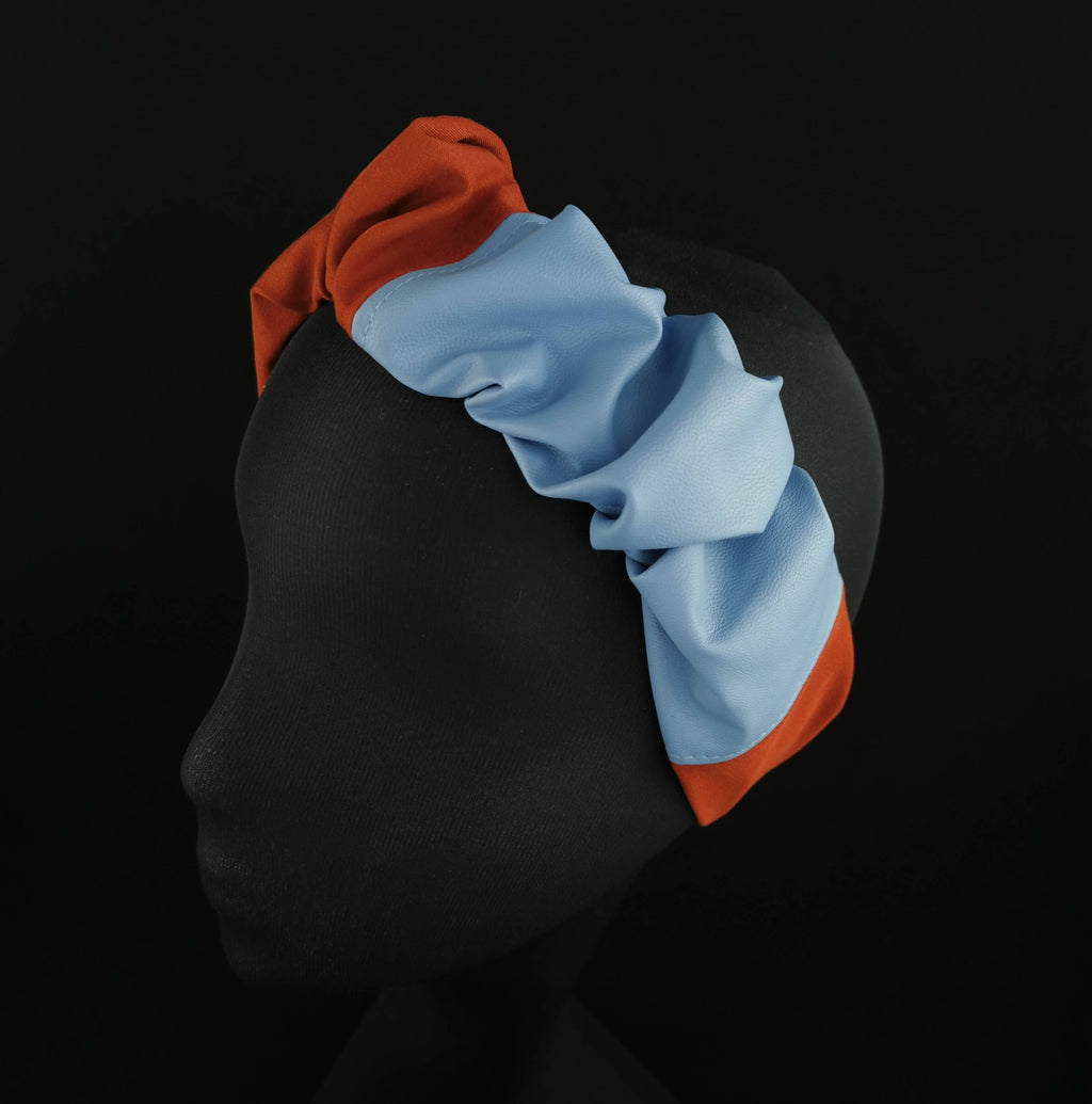 Elastic Headband in Vegan Leather and Jersey by JCN Fascinators - Bare Fashion