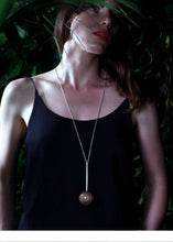 Load image into Gallery viewer, Gaia Large Sphere &amp; Silver Tube Necklace - Long by Silverwood® jewellery - Bare Fashion
