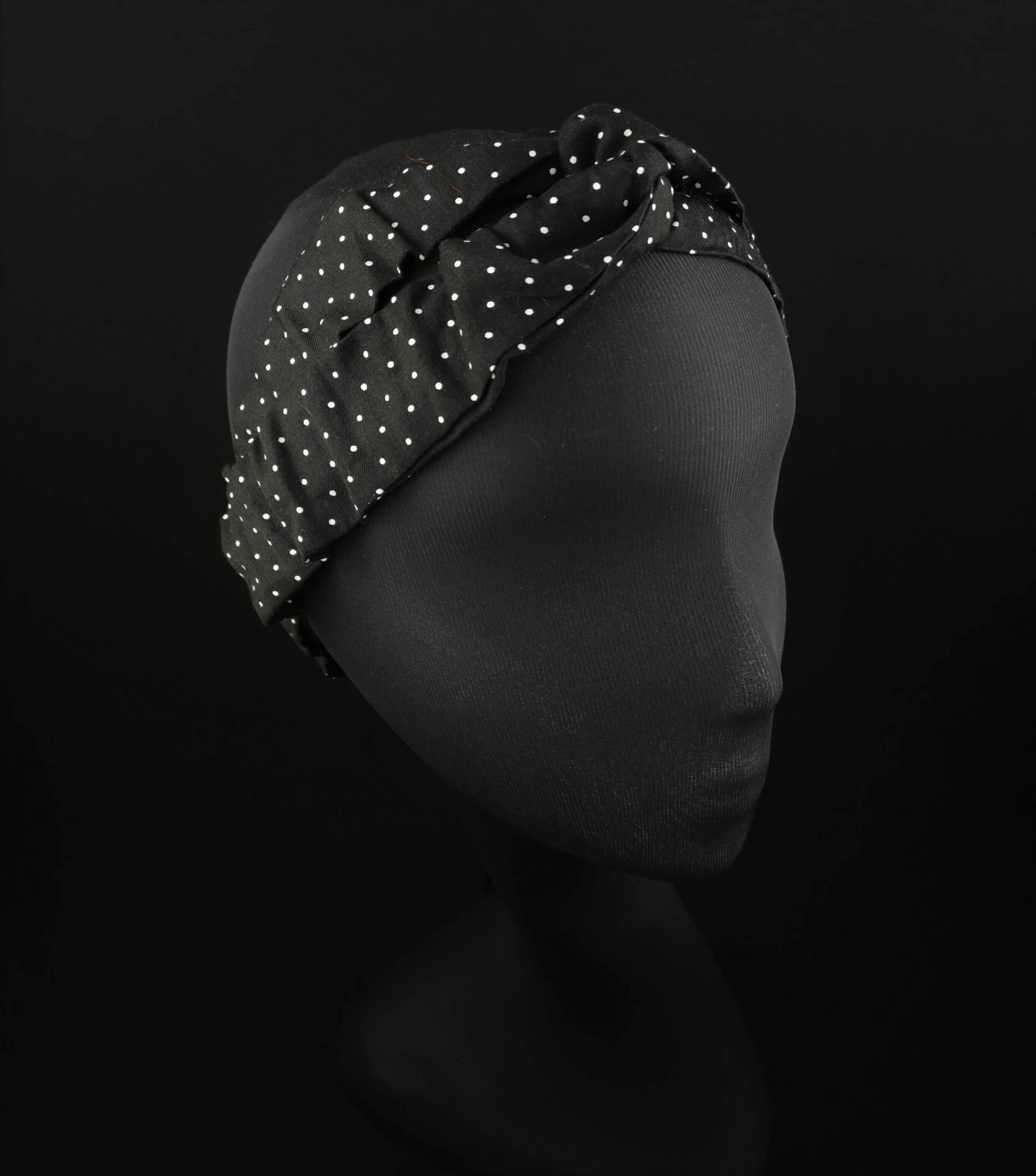 Polka Dots Cotton Head Scarf by JCN Fascinators - Bare Fashion