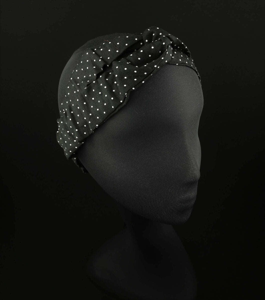 Polka Dots Cotton Head Scarf by JCN Fascinators - Bare Fashion