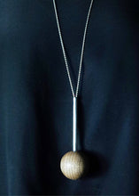 Load image into Gallery viewer, Gaia Large Sphere &amp; Silver Tube Necklace - Long by Silverwood® jewellery - Bare Fashion
