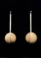 Gaia Bead and Silver Tube Earrings - Light Wood by Silverwood® jewellery - Bare Fashion