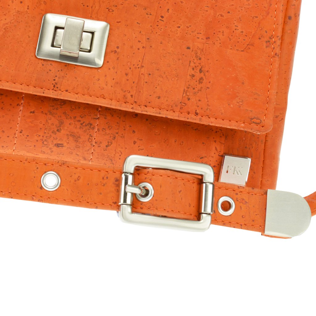 FABRIKK Vela LED Cork Handbag | Orange | Vegan Leather by FABRIKK - Bare Fashion