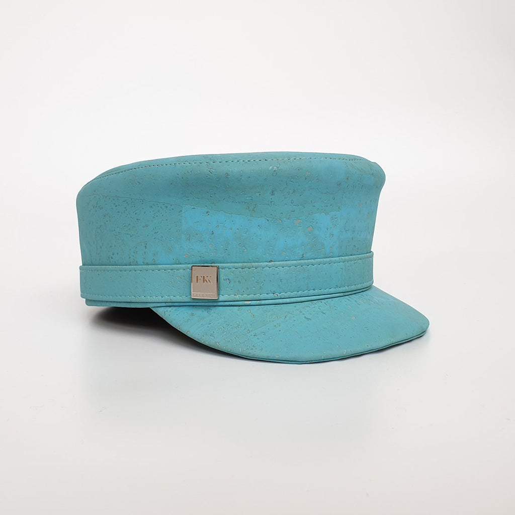 Fabrikk Cork 'Love Train' Hat | Bahama Blue | Vegan Leather by FABRIKK - Bare Fashion