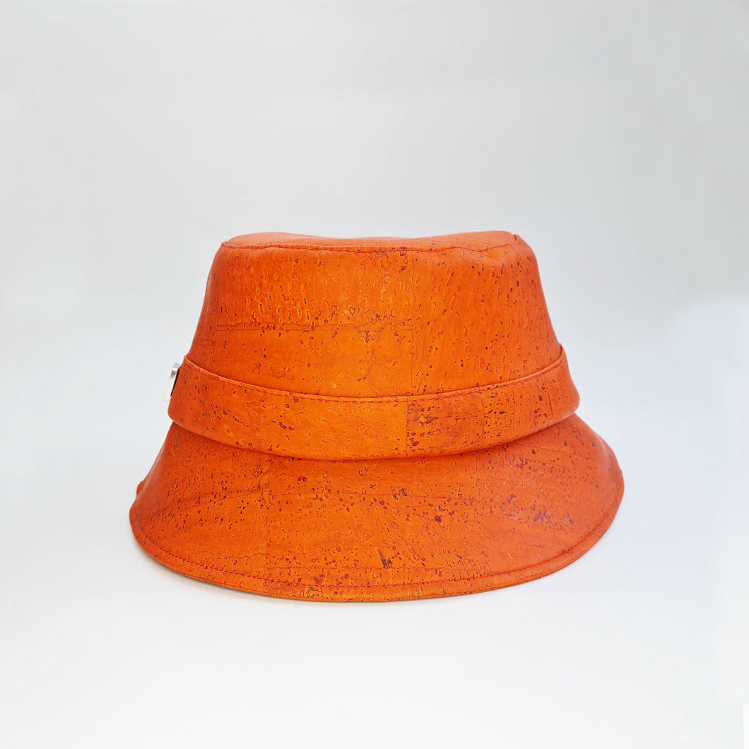 FABRIKK Montecristo Eco Cork Bucket Hat | Orange | Vegan Hat by FABRIKK - Bare Fashion