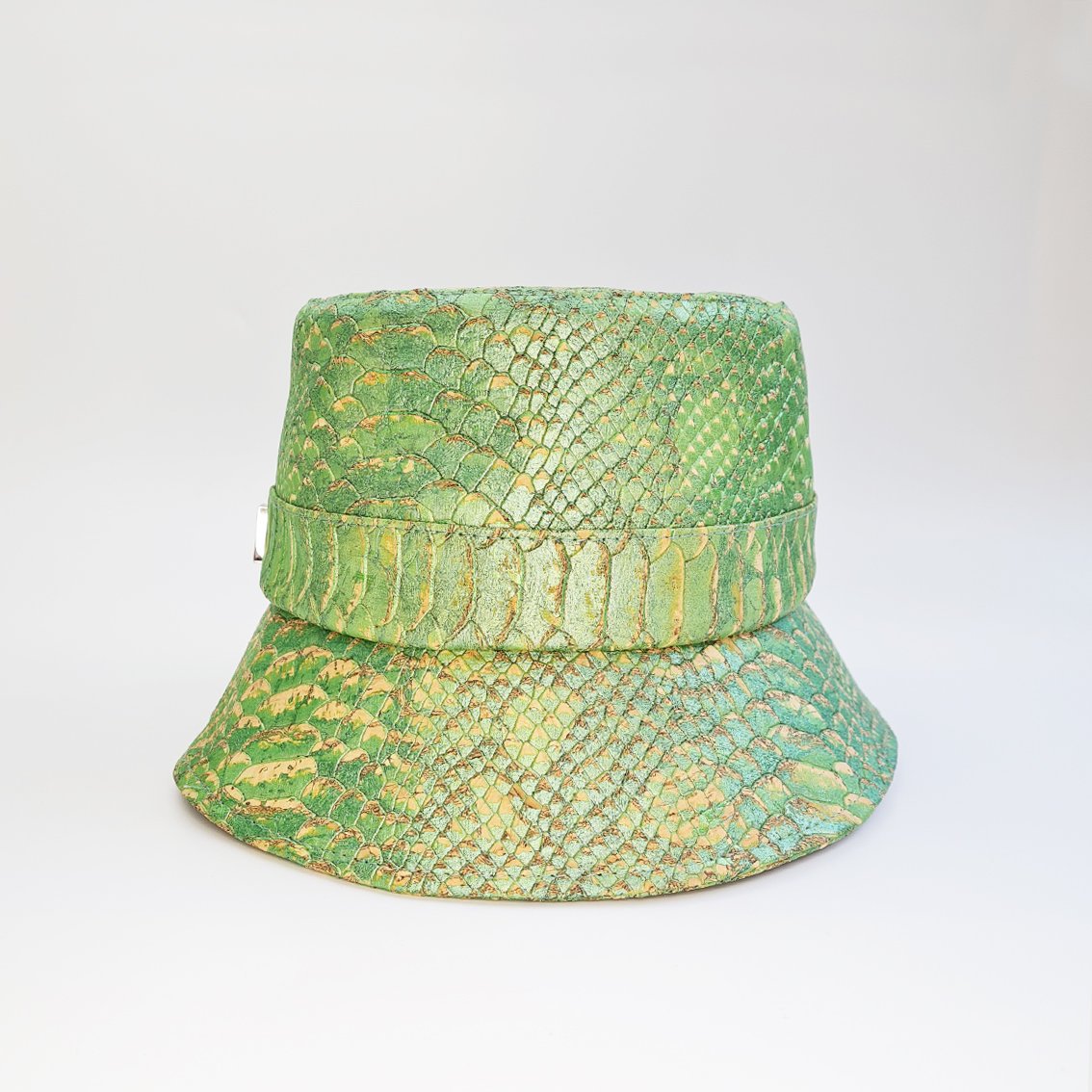 FABRIKK Montecristo Eco Cork Bucket Hat | Green Faux Python | Vegan Hat by FABRIKK - Bare Fashion