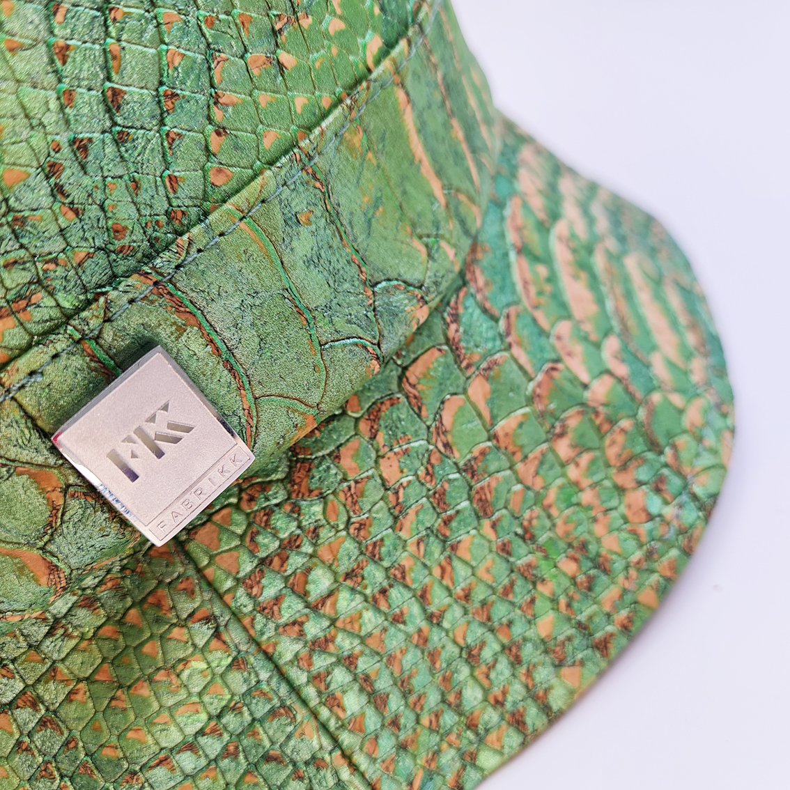 FABRIKK Montecristo Eco Cork Bucket Hat | Green Faux Python | Vegan Hat by FABRIKK - Bare Fashion
