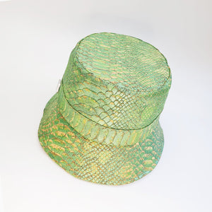 FABRIKK Montecristo Eco Cork Bucket Hat | Green Faux Python | Vegan Hat by FABRIKK - Bare Fashion