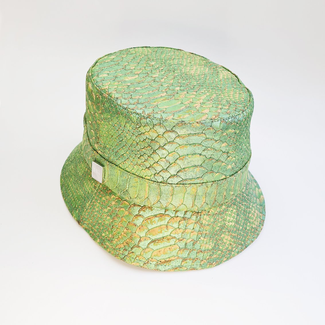 FABRIKK Montecristo Eco Cork Bucket Hat | Green Faux Python | Vegan Hat by FABRIKK - Bare Fashion
