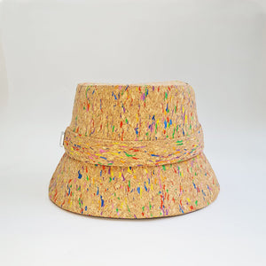 FABRIKK Montecristo Eco Cork Bucket Hat | Natural Rainbow Fleck | Vegan Hat by FABRIKK - Bare Fashion