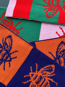 Bee Scarf in Orange and Navy by Gungho London - Bare Fashion