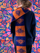 Load image into Gallery viewer, Bee Scarf in Orange and Navy by Gungho London - Bare Fashion
