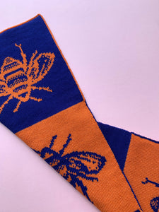 Bee Scarf in Orange and Navy by Gungho London - Bare Fashion