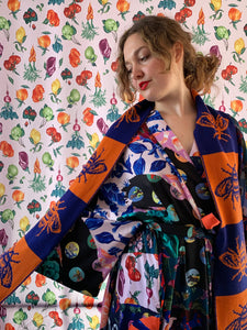 Bee Scarf in Orange and Navy by Gungho London - Bare Fashion
