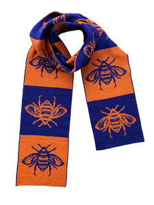 Bee Scarf in Orange and Navy by Gungho London - Bare Fashion