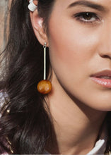 Load image into Gallery viewer, Lana Bead and Tube Earrings - Red Wood by Silverwood® jewellery - Bare Fashion
