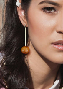 Lana Bead and Tube Earrings - Red Wood by Silverwood® jewellery - Bare Fashion