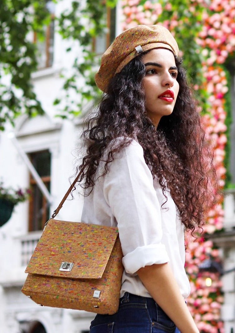 Fabrikk VELA LED Cork Handbag | Multicoloured Fleck | Vegan Leather by FABRIKK - Bare Fashion