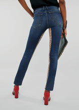 Load image into Gallery viewer, Womens High Rise Skinny Jeans With  Leopard Print Stretch Panels by Graysey - Bare Fashion
