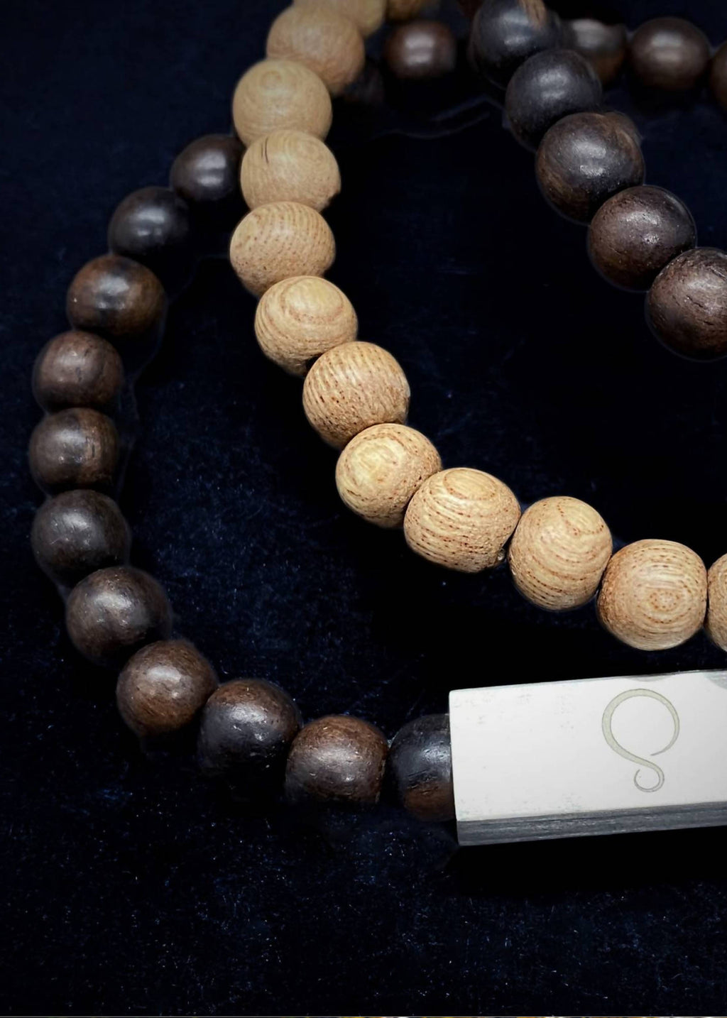 Brier Silver Block and Black Bead Unisex Bracelet - Black wood by Silverwood® jewellery - Bare Fashion