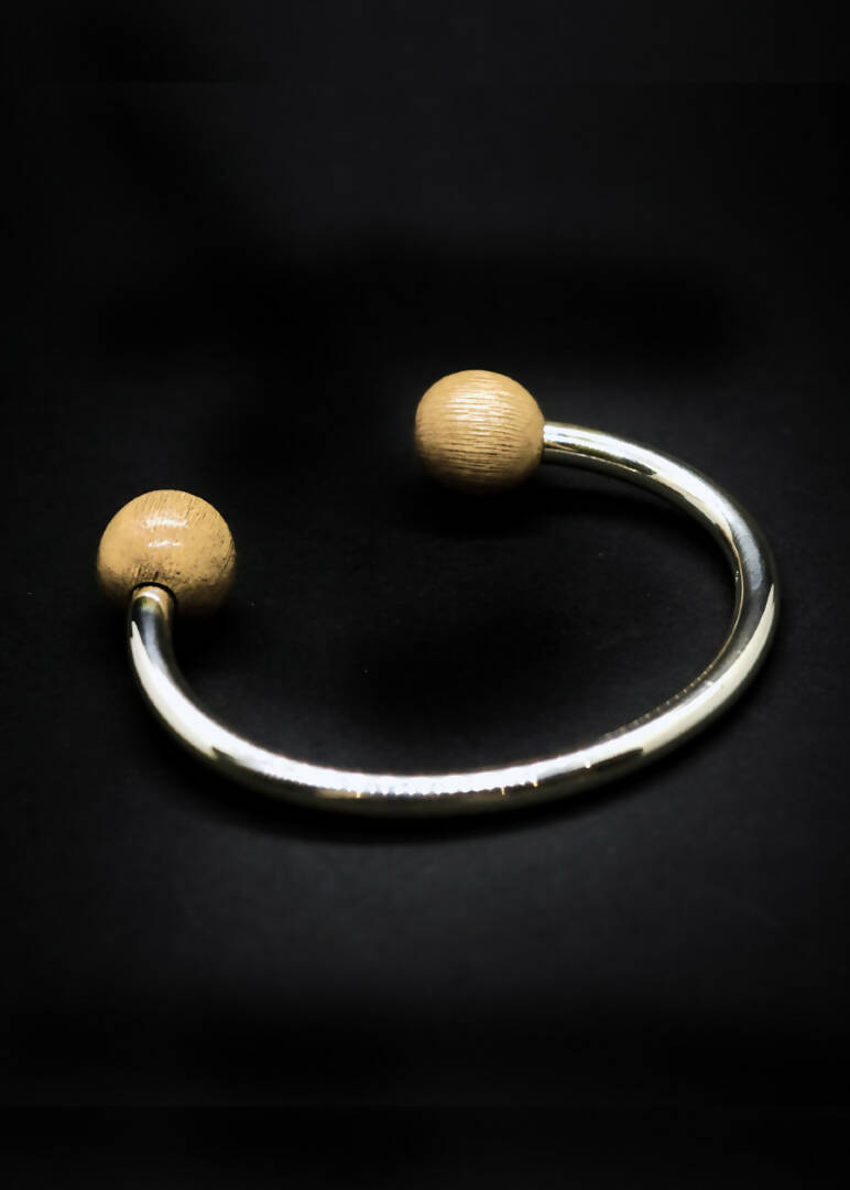 Lana Double Bead Torque Bangle - 3 colours by Silverwood® jewellery - Bare Fashion
