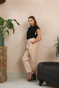 Neutral Tapered Trouser by Fika - Bare Fashion