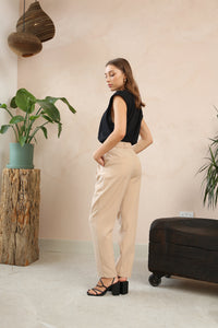 Neutral Tapered Trouser by Fika - Bare Fashion