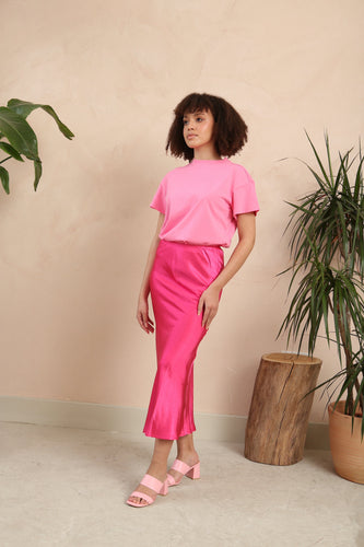 Pink Satin Skirt by Fika - Bare Fashion