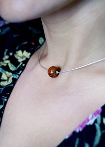 Lana Small Bead Cable Necklace - Red Wood by Silverwood® jewellery - Bare Fashion