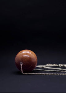 Gaia Giant Bead Long Necklace - Red Wood by Silverwood® jewellery - Bare Fashion