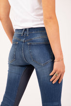 Load image into Gallery viewer, Womens High Rise Skinny Jeans With  Dark Navy Stretch Panels by Graysey - Bare Fashion
