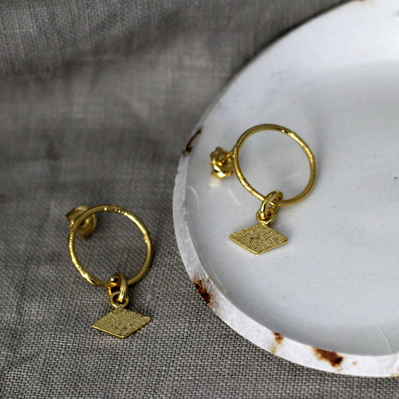 Textured Shapes Statement Earrings by April March Jewellery - Bare Fashion